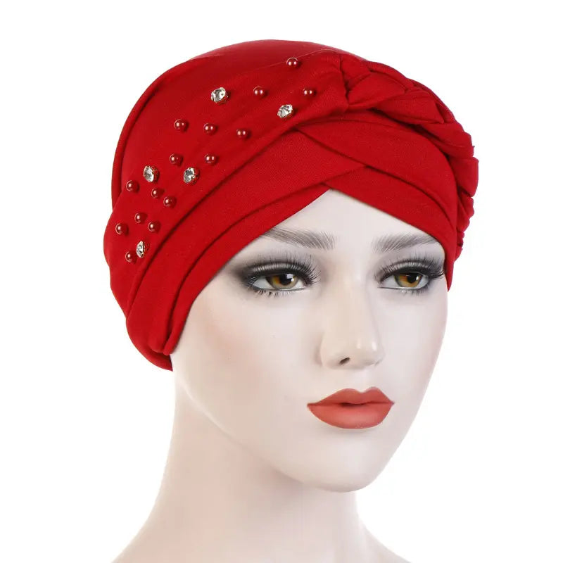 Single Braid Half Jeweled Turban